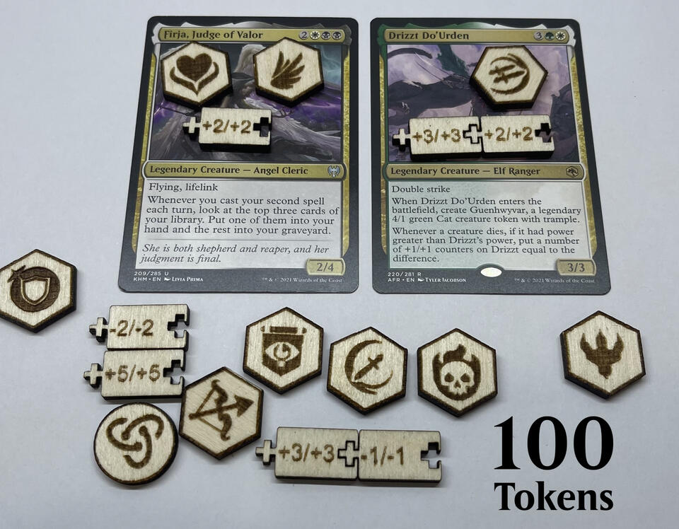 100 MTG tokens Counters Magic the gathering tokens and ability mtg status token